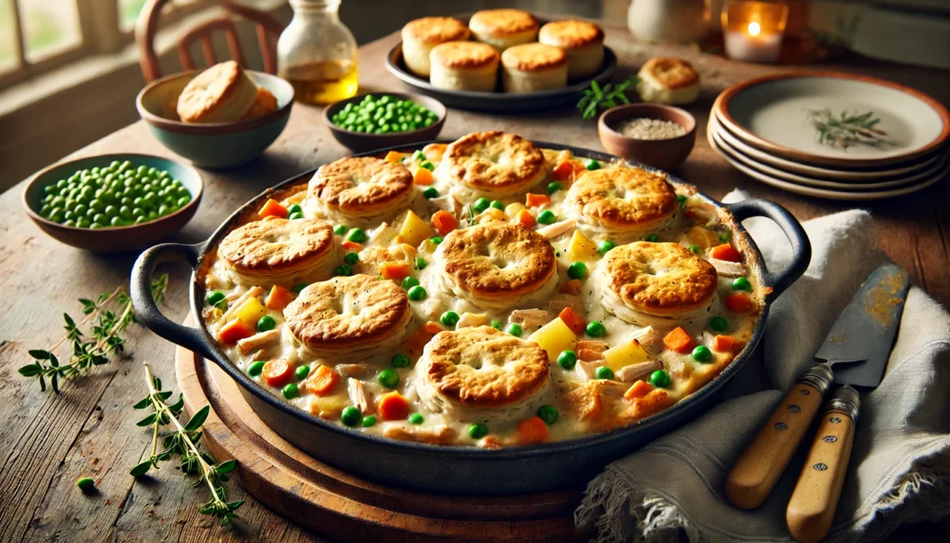Turkey Pot Pie with Buttermilk Biscuits